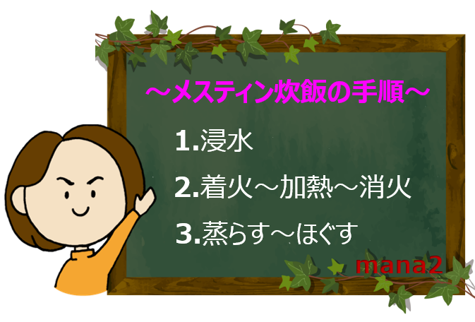 メスティン炊飯3ステップ