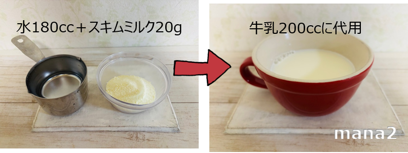 スキムミルクで代用