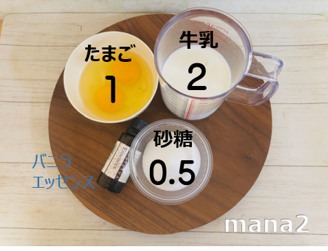 プリンの材料と黄金比率